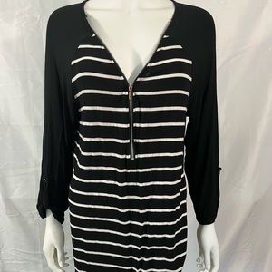 Black with white stripes Blouse